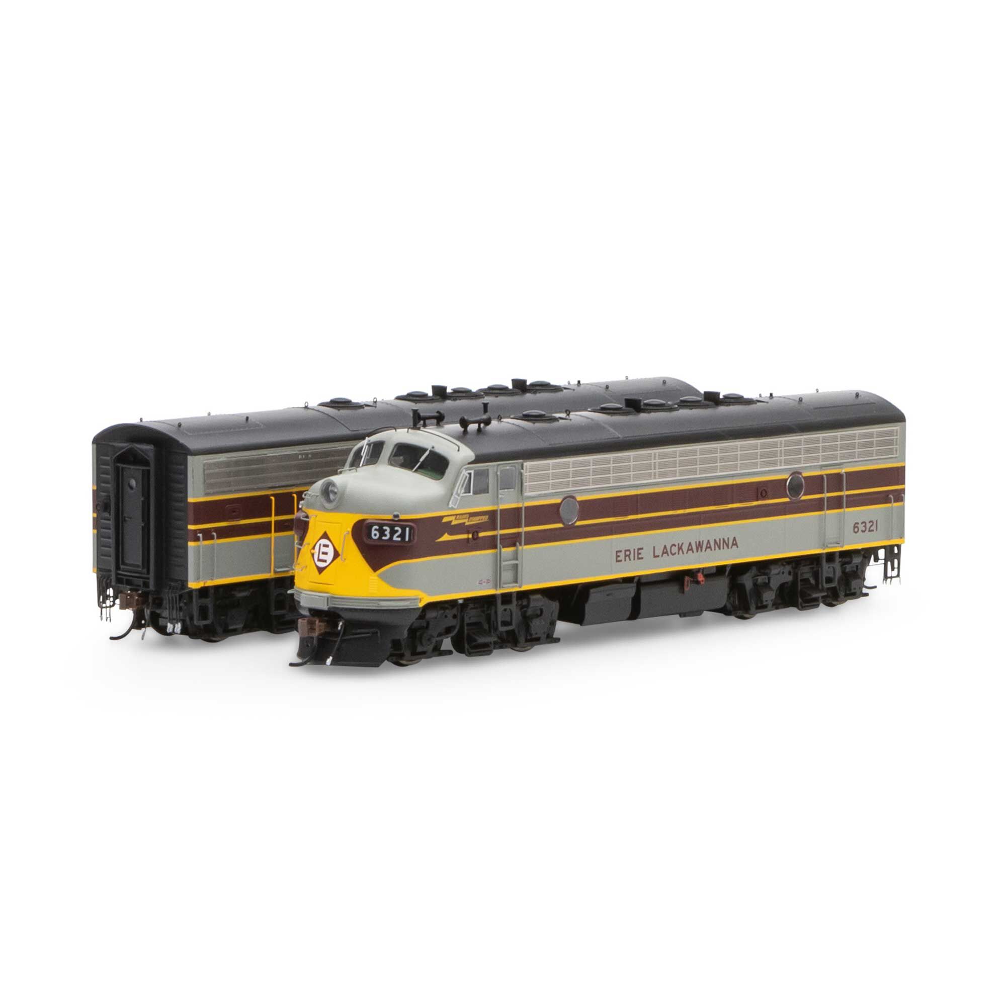 HO F7 A/B with DCC & Sound, EL/Freight #6321/#7133 Model Train