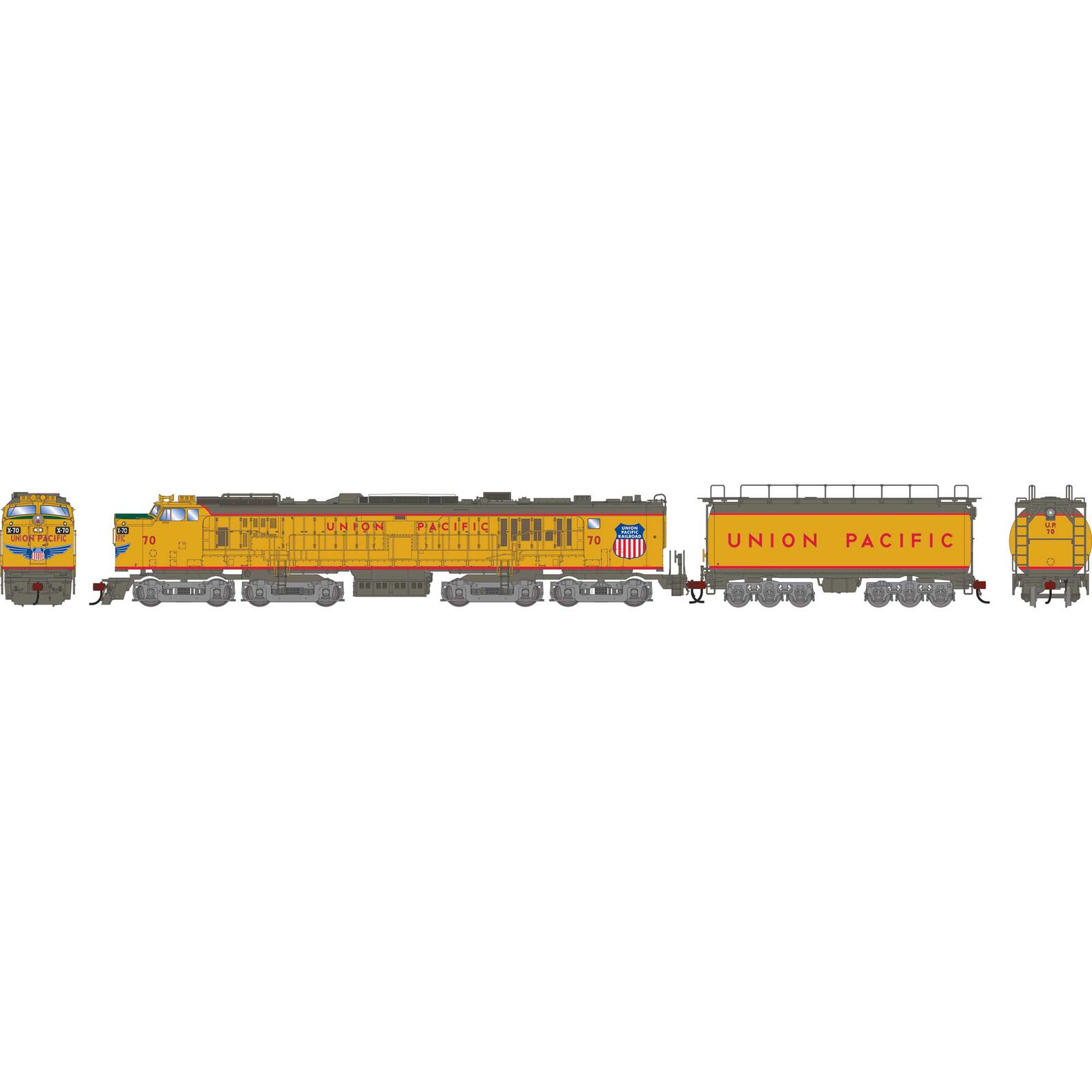 Athearn HO Gas Turbine with Tender, UP #70