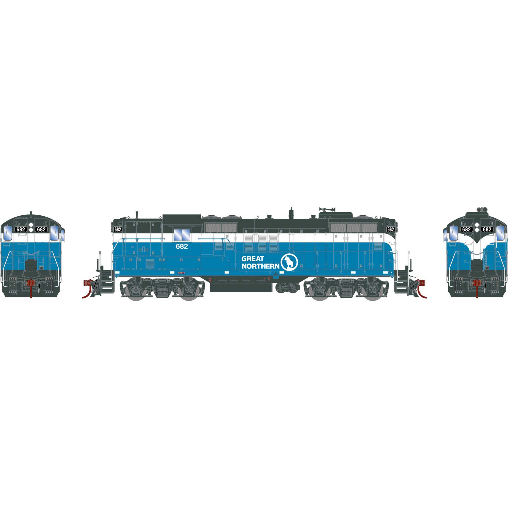 Athearn HO GP9 Locomotive, GN #682 Model Train | Athearn | Athearn