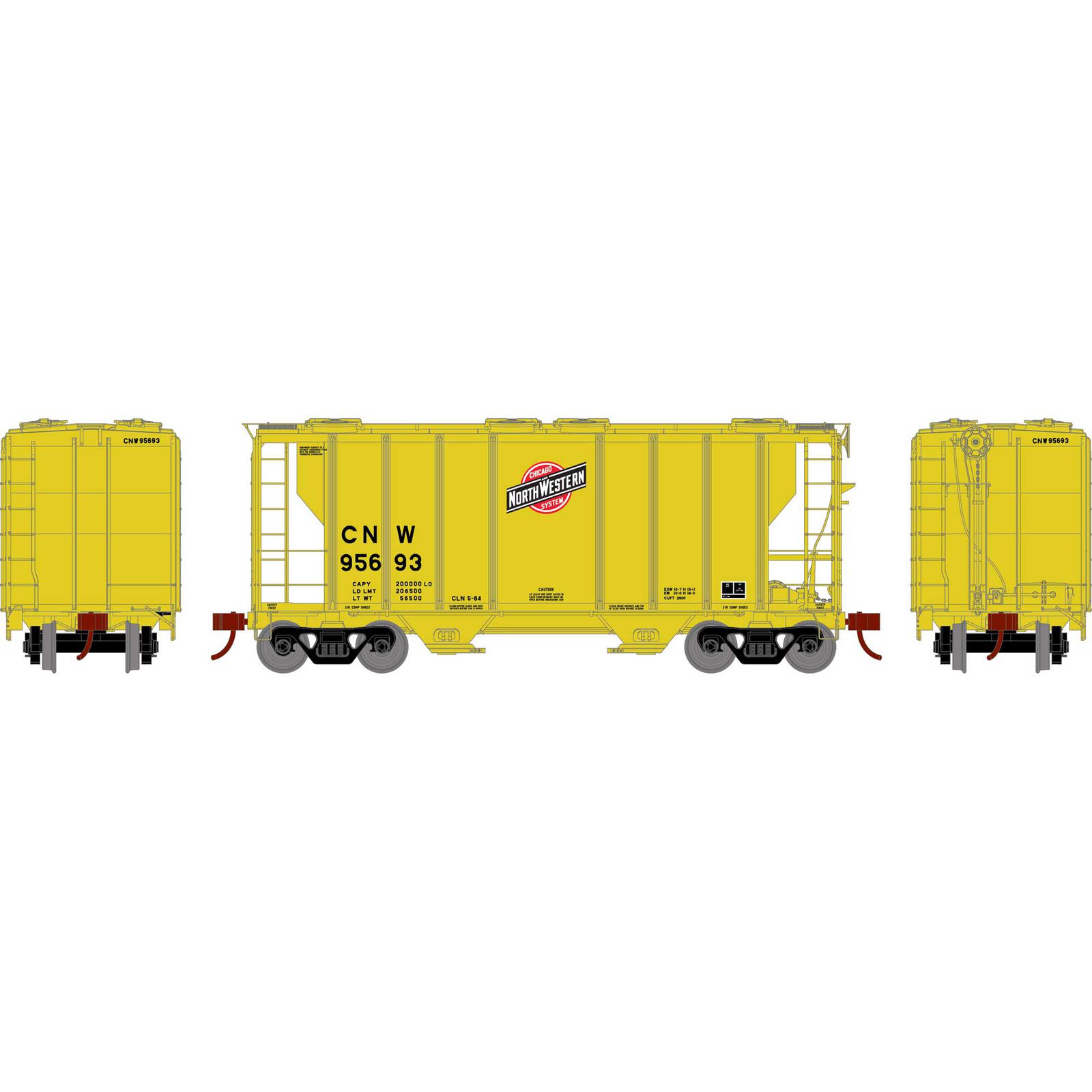 HO PS-2 2600 Covered Hopper, C&NW #95693