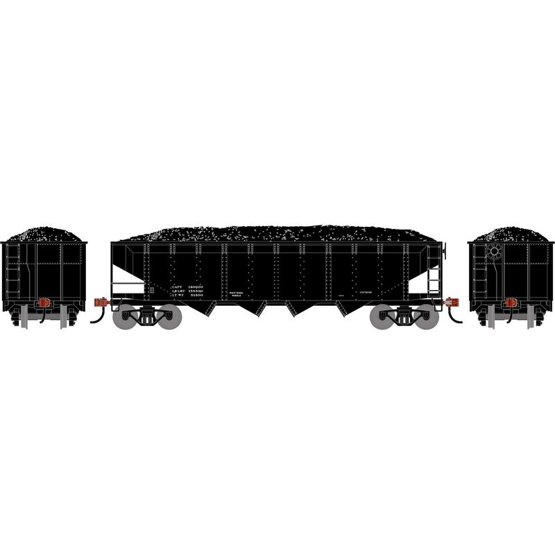 HO ATH 40' 4-Bay Offset Hopper with Load, Data Only Black