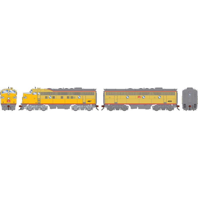 HO F9A / F9B Locomotive Set with DCC & Sound, Primed For Grime CRIP #4167, #4106