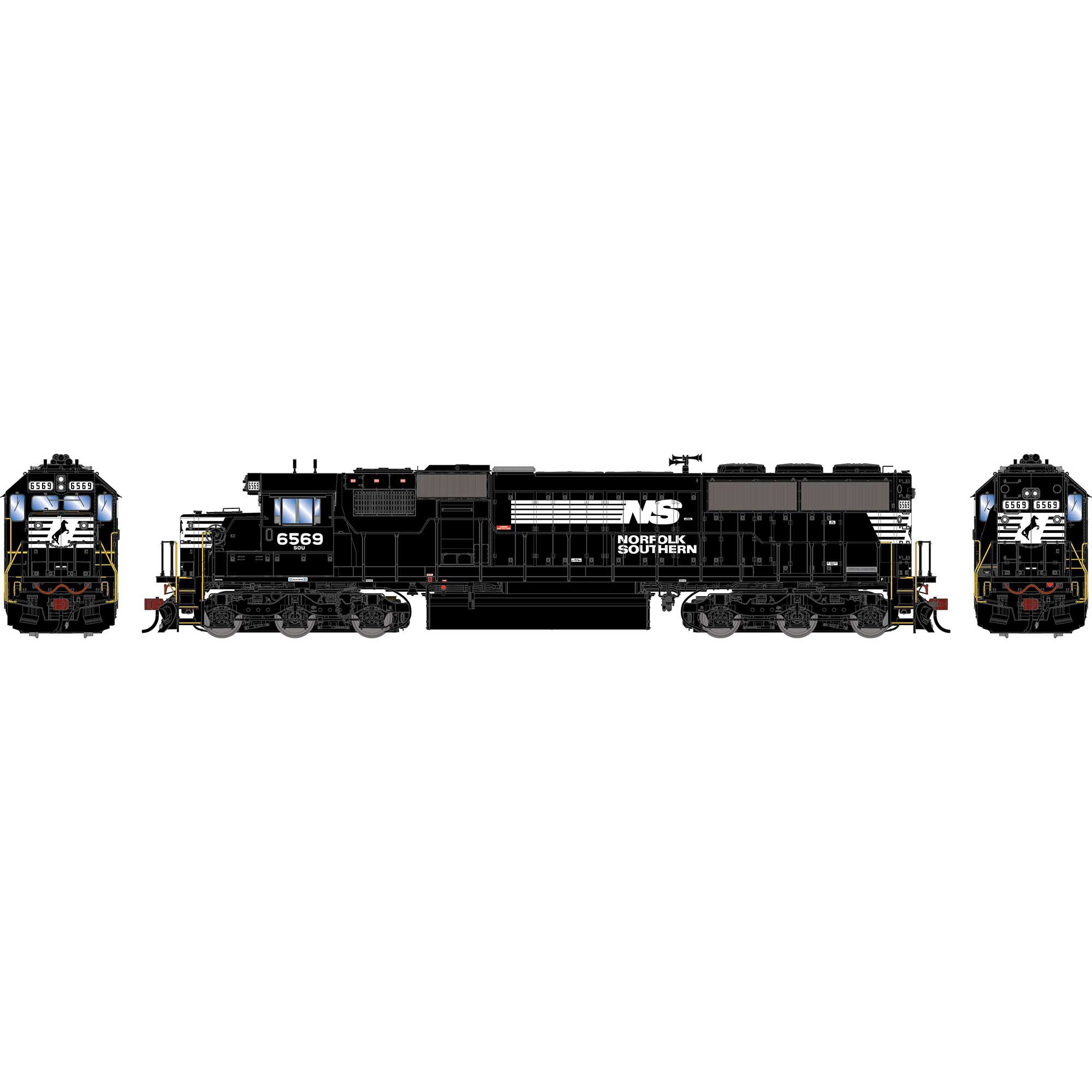 Athearn Genesis HO GEN SD60 Locomotive, NS #6569 Model Train