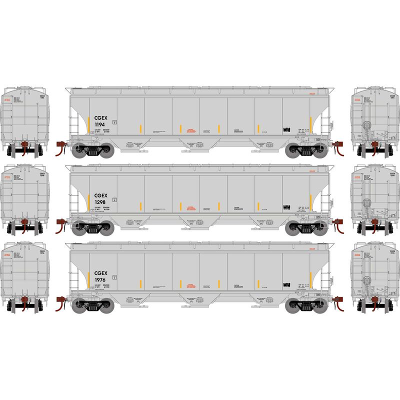 HO GEN Trinity 5161 Covered Hopper, CGEX #1194/1298/1976 (3)