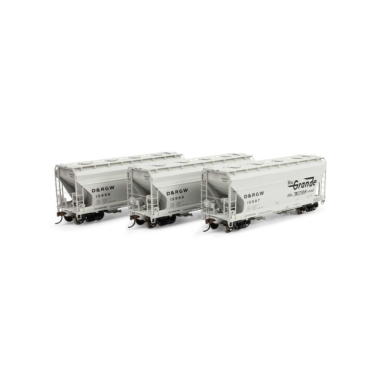 HO ACF 2970 Covered Hopper, DRGW #15996/15997/15999 (3)