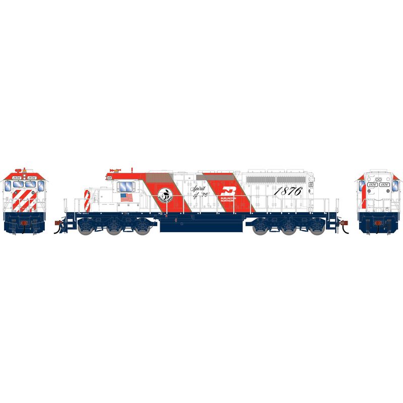 Athearn HO ATH SD40-2 Locomotive w/DCC & Sound, BN 'Bicentennial' #1876