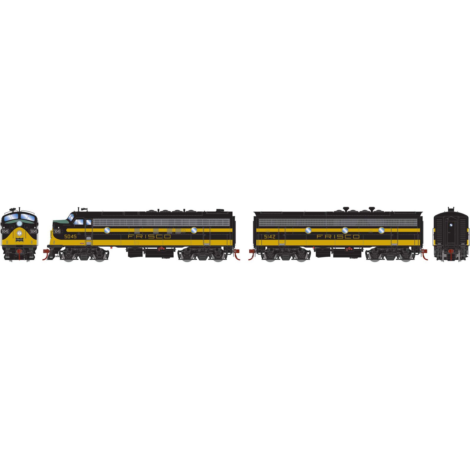HO FP7A F9B with DCC & SND SLSF Blk & Yel #5045 #5142