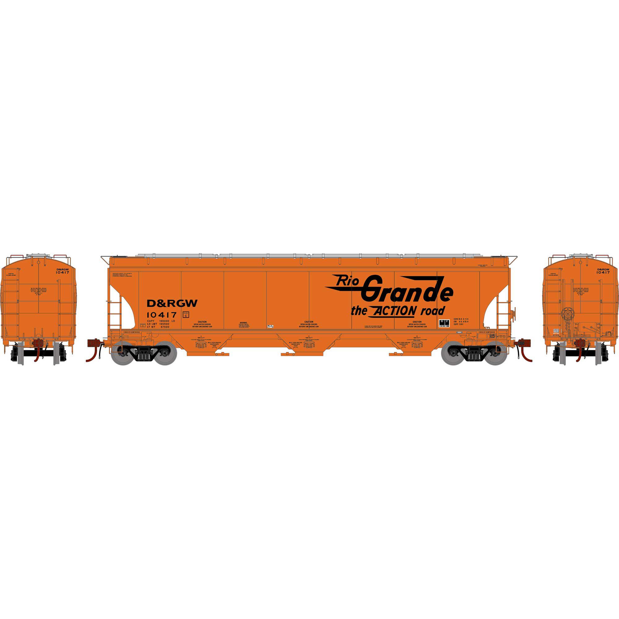 Athearn Genesis HO GEN Trinity 5161 Covered Hopper, DRGW Legendary