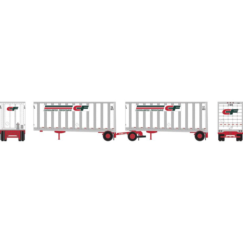 N ATH 28' Wedge Trailers Ext. Post (2) with Dolly, Consolidated Freight- Trailers: 15-2870/17-8676; Dolly: 01-0566
