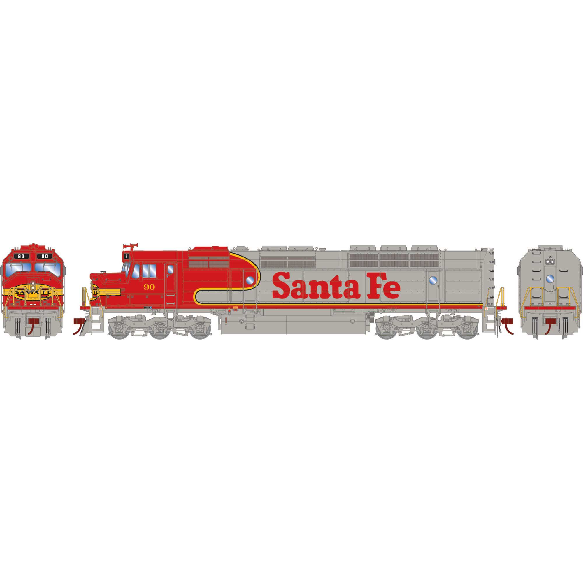 Athearn N FP45 Locomotive, ATSF #90 Model Train | Athearn | Athearn