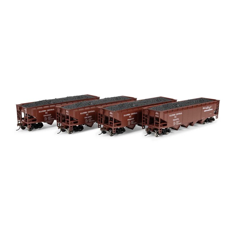 HO ATH 40' 4-Bay Offset Hopper with Load, IC #76033/76392/76675/76878 (4)