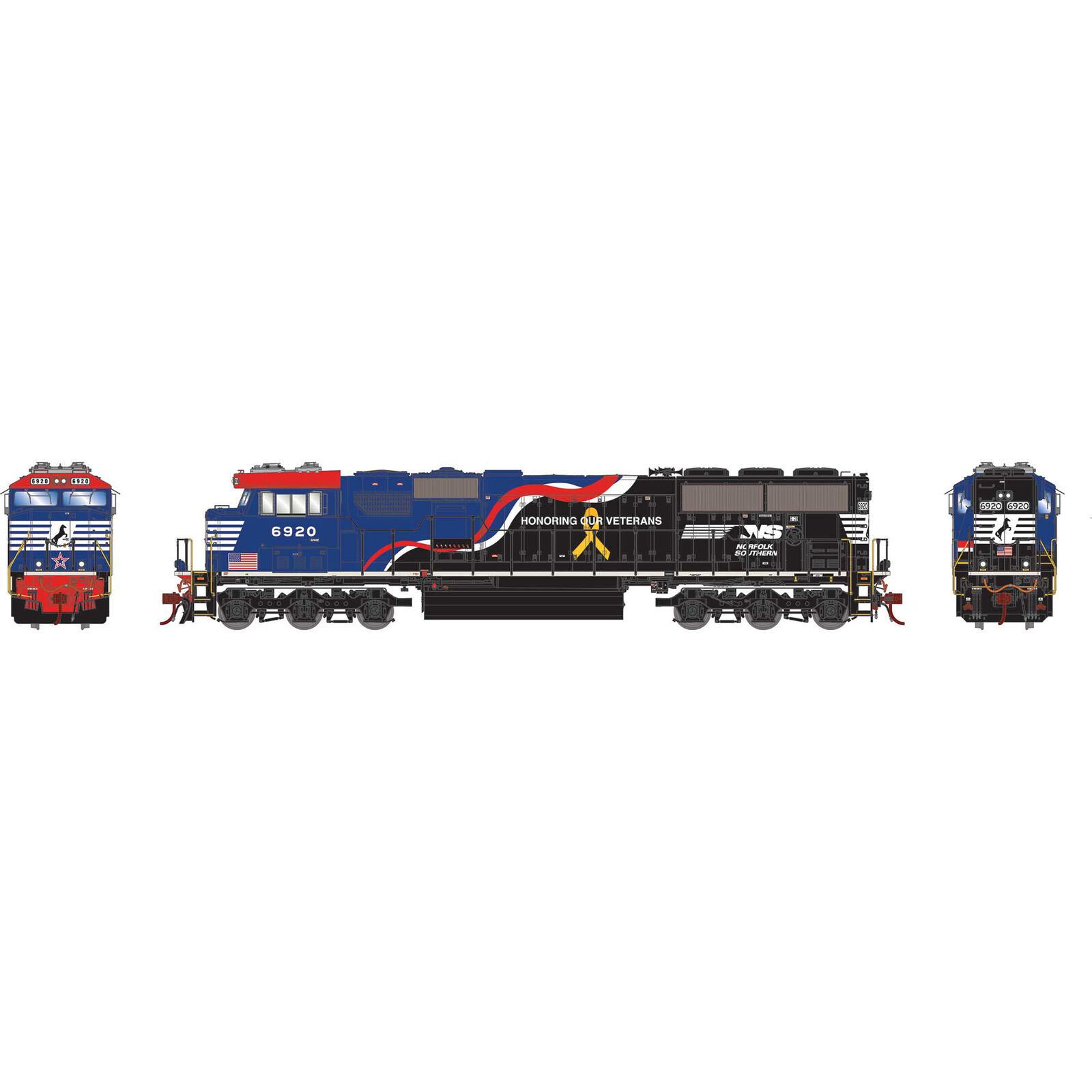 HO SD60E Locomotive, NS/Veterans #6920