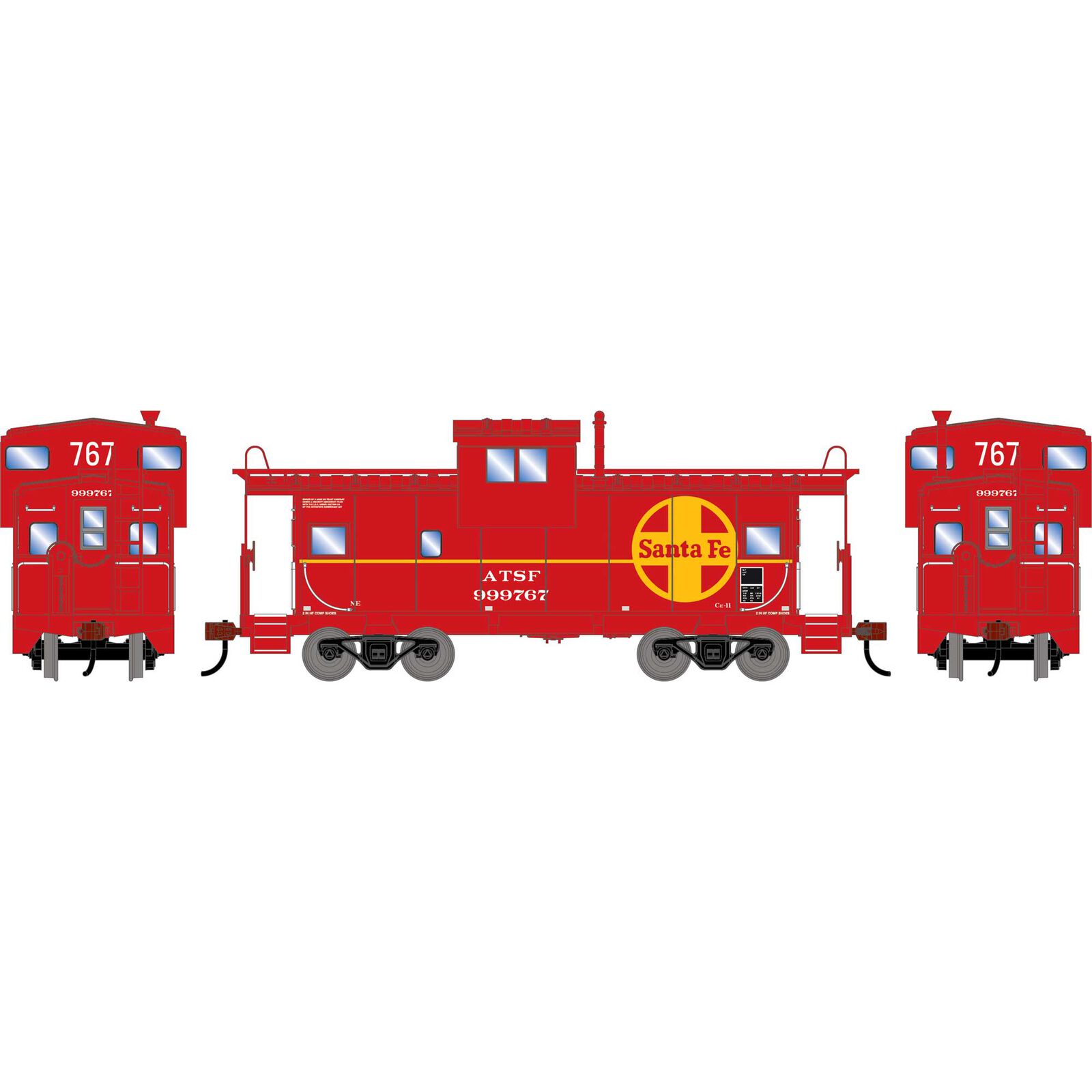 HO ATH Wide-Vision Caboose, ATSF #999767