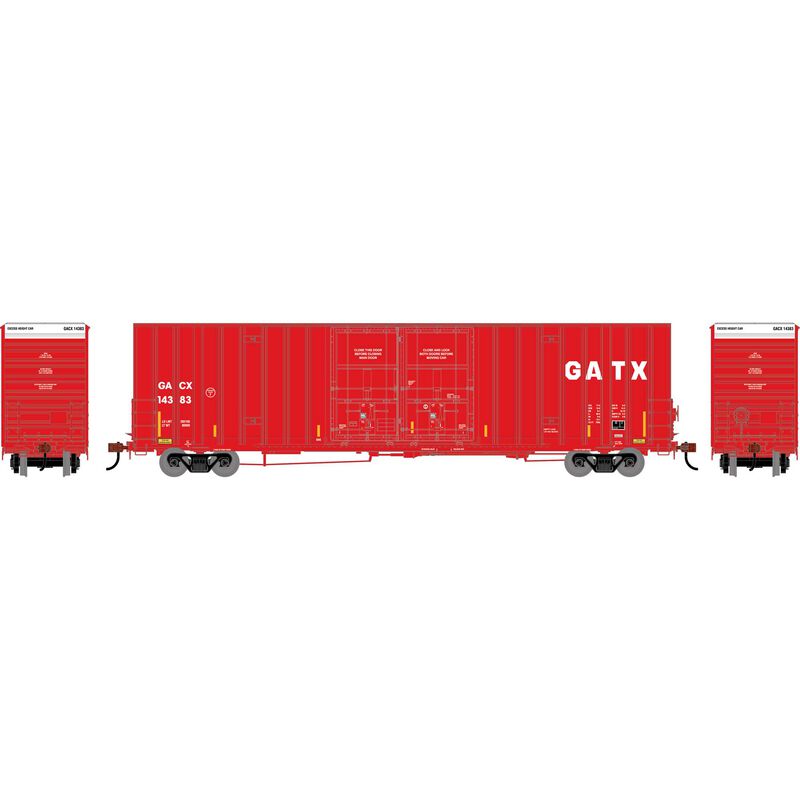 HO ATH 60' Gunderson High Cube Double Door Box Car, GACX #14383