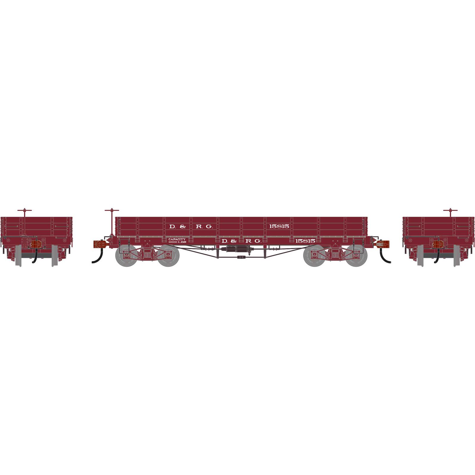 HO ATH 36' Low Side Gondola w/ Drop Gates, DRGW #815