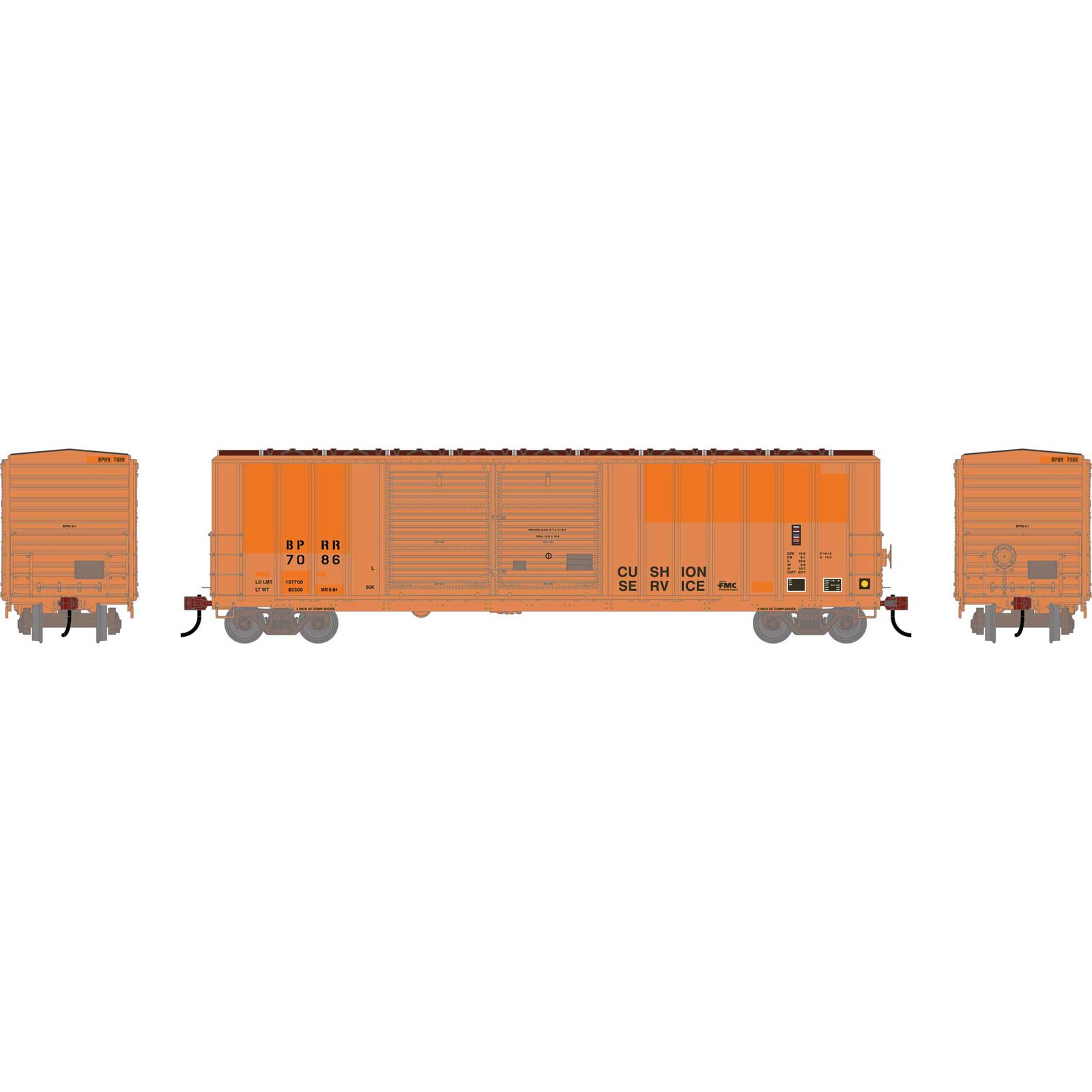 Athearn HO ATH 50' FMC 5077 DD Offset Box Car, Primed For Grime BPRR 'Ex-MR Exx COP' #7086