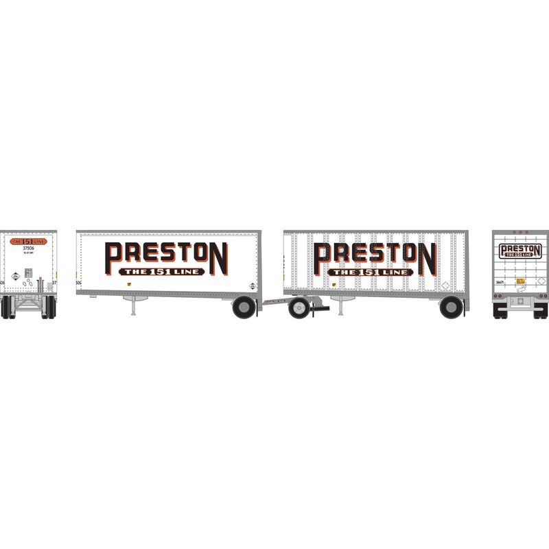 N ATH 28' Wedge Trailers Smooth Side/ Ext. Post (2) with Dolly, Preston- Trailers: 37506-SM; 36671-EP- Dolly: 102385