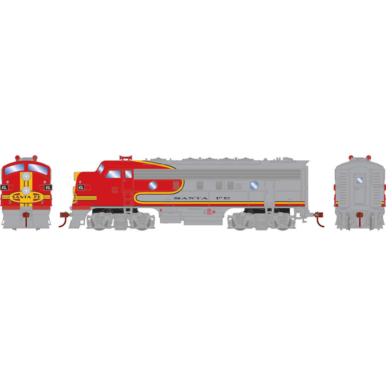 HO F7A Locomotive, ATSF #45L