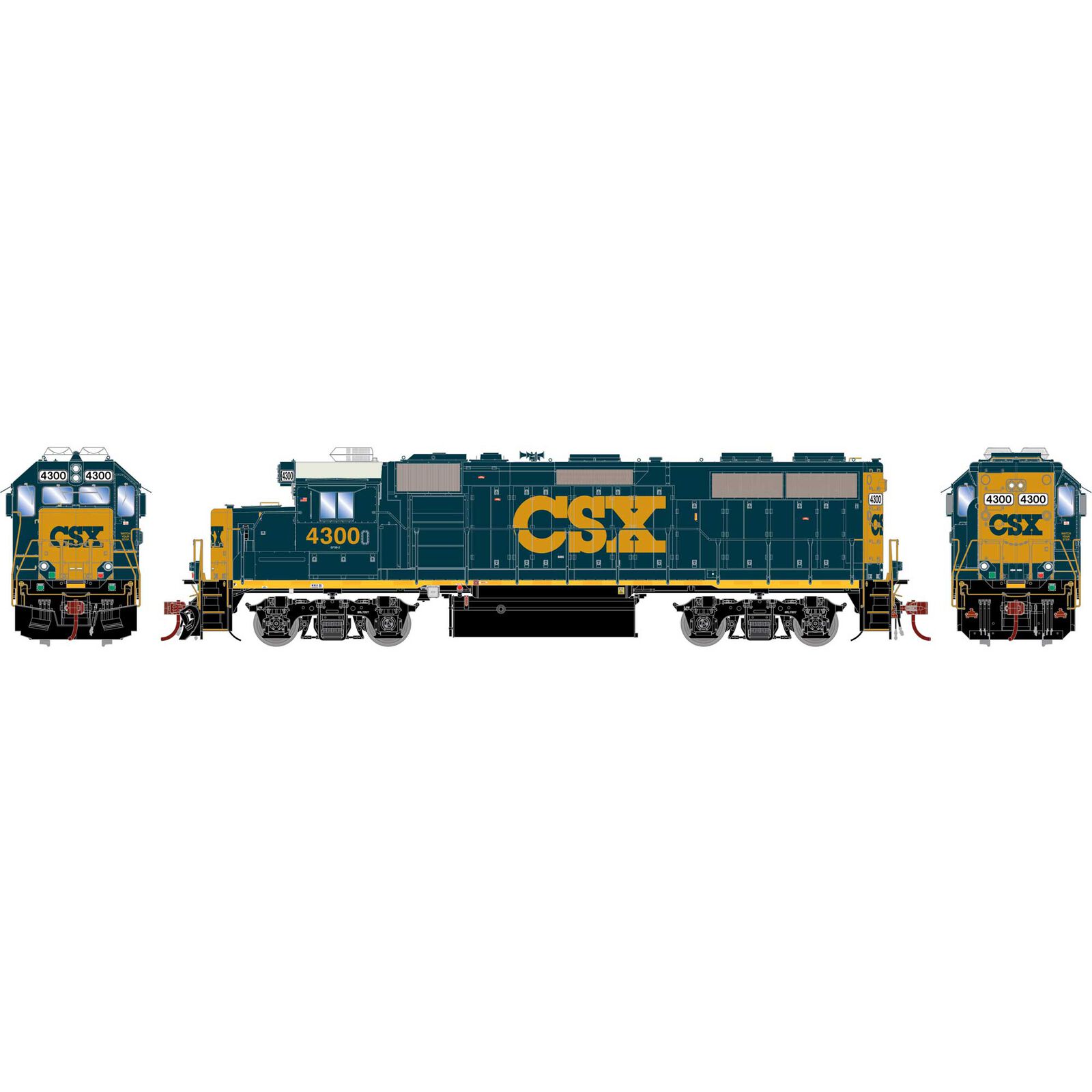 HO GP39-2 Locomotive, CSX / YN3 #4300