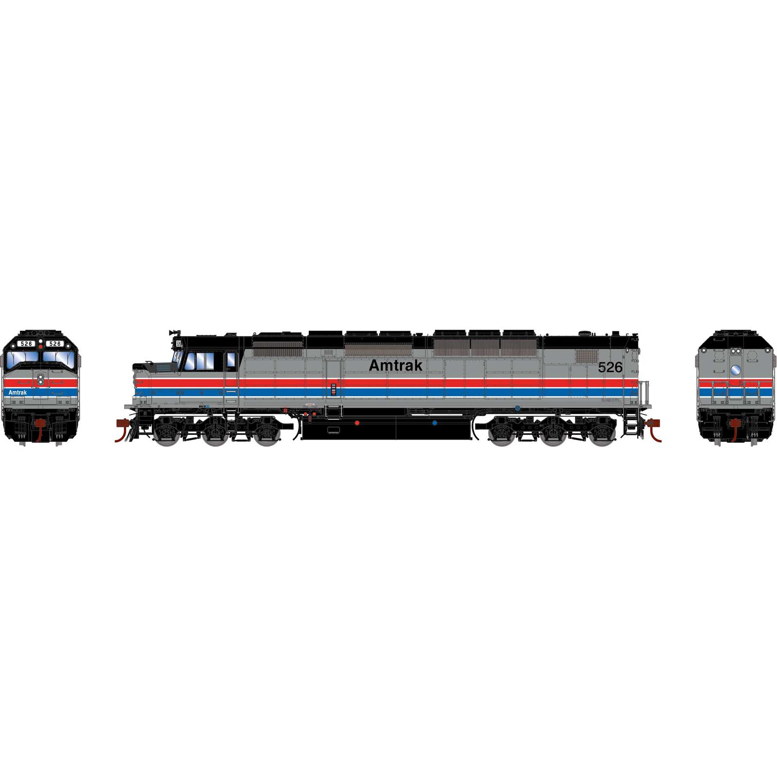 HO SDP40F Locomotive with DCC & Sound, Amtrak, Phase II #526
