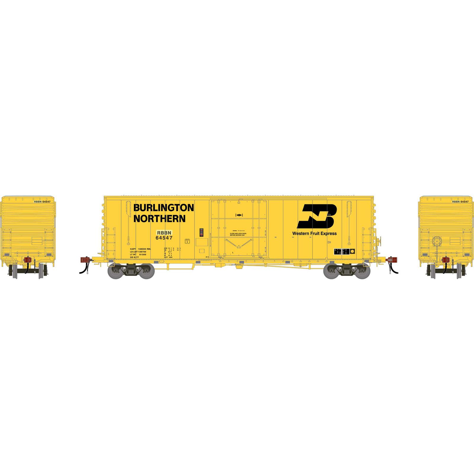 Athearn Genesis HO GEN 50' PC&F Box Car w/10'6" Plug Door, RBBN #64547