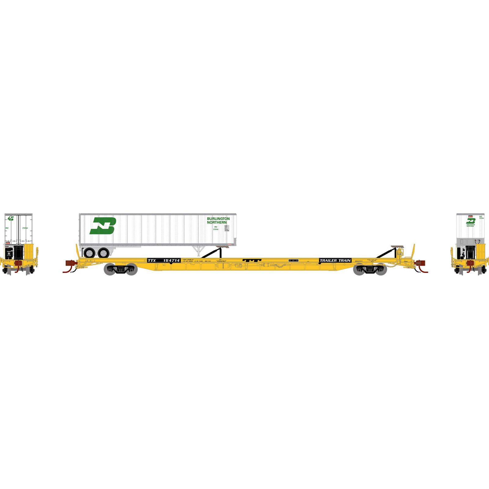 N F89-F Flat with Trailer, TTX/Yellow #154714