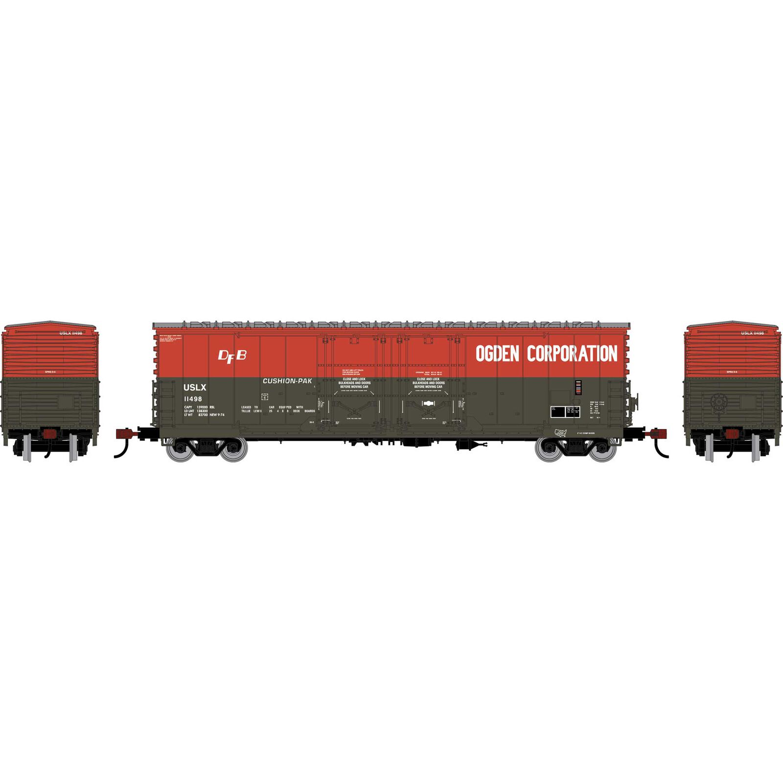 Athearn HO ATH 50' Evans Double Plug Door Box Car, USLX 'Ogden Corporation' #11498