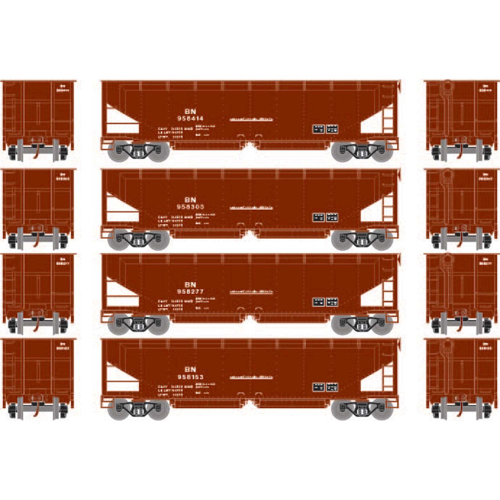 HO RTR 40' Offset Ballast Hopper with Load, BN #2 (4)