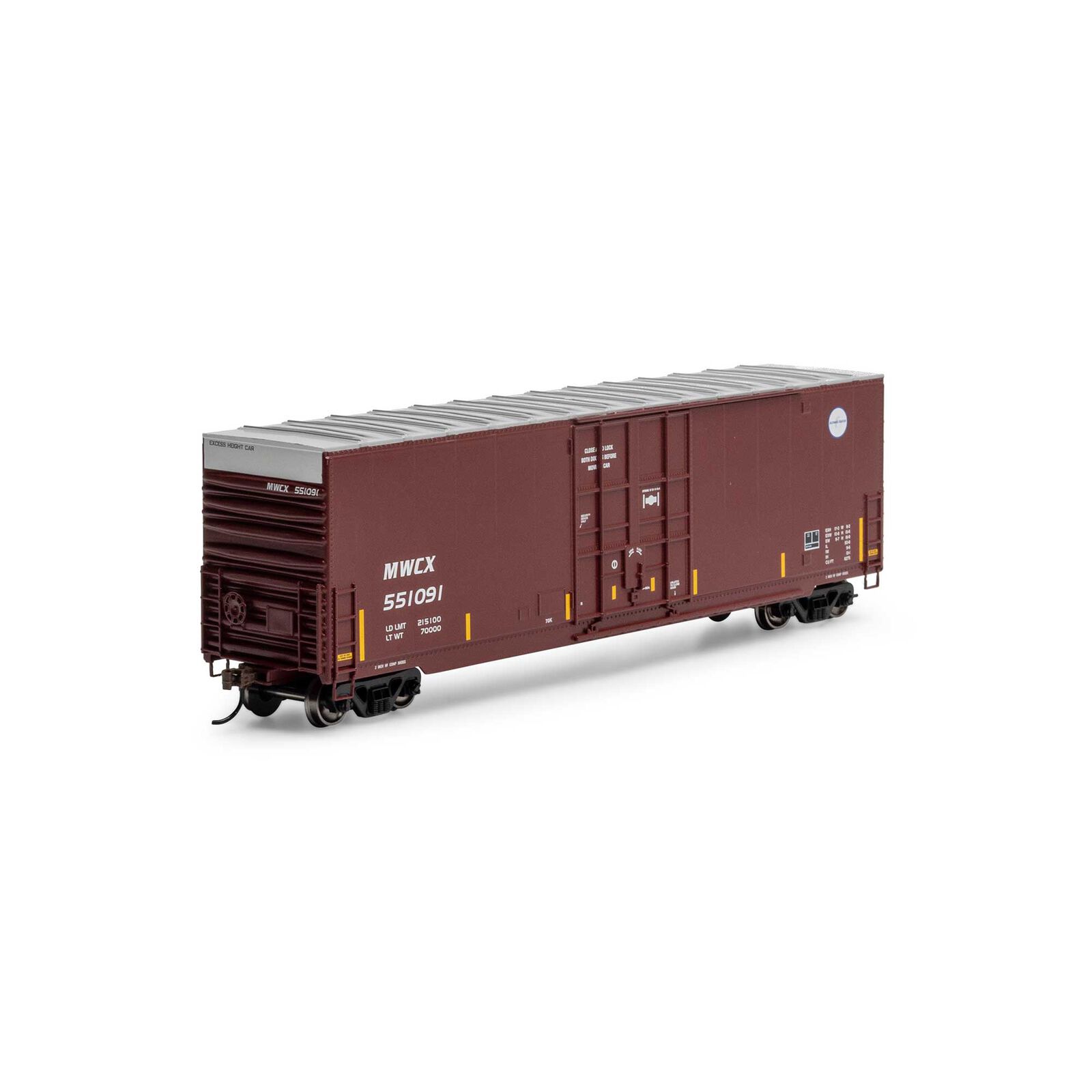 Roundhouse HO 50' High-Cube Smooth Side Box Car, MWCX #551091