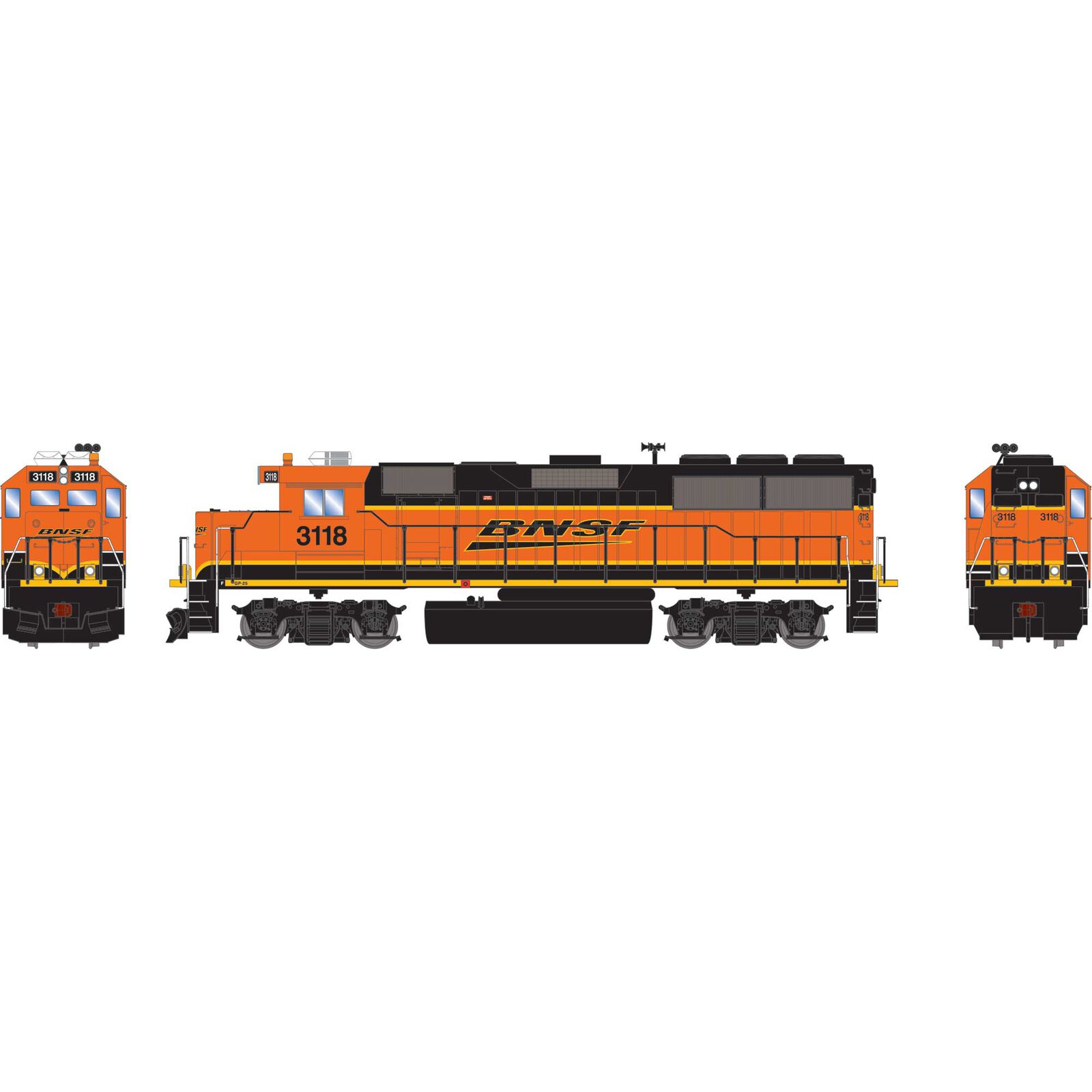 HO ATH GP50 Locomotive with DCC & Sound, BNSF #3118