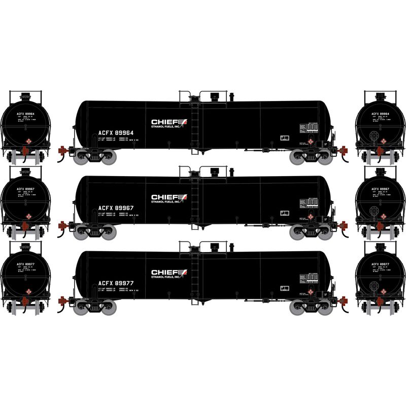 HO ATH 30K Ethanol Tank Car, ACFX #89964/89967/89977 (3)