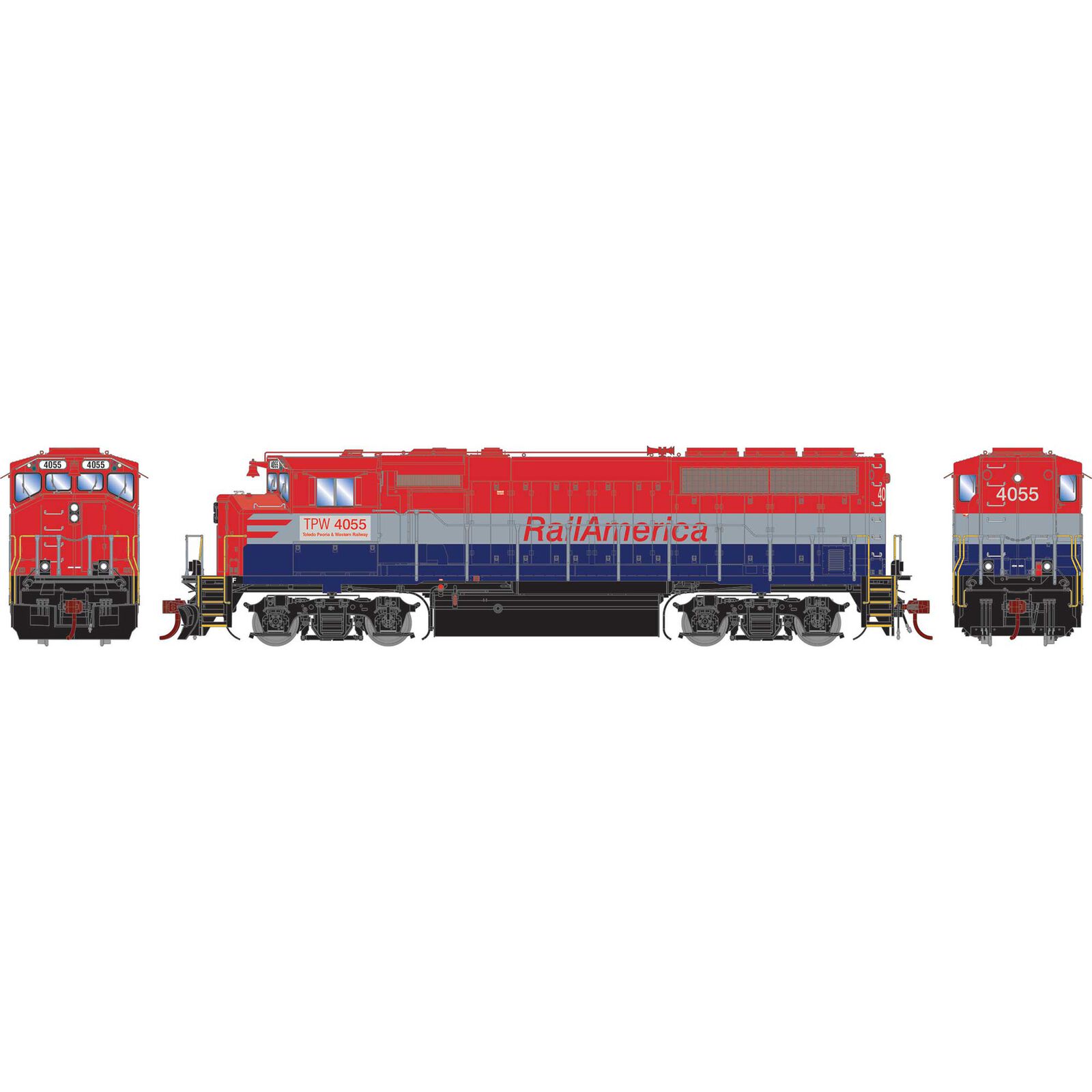 HO GP40-2L, Rail America/TP&W #4055