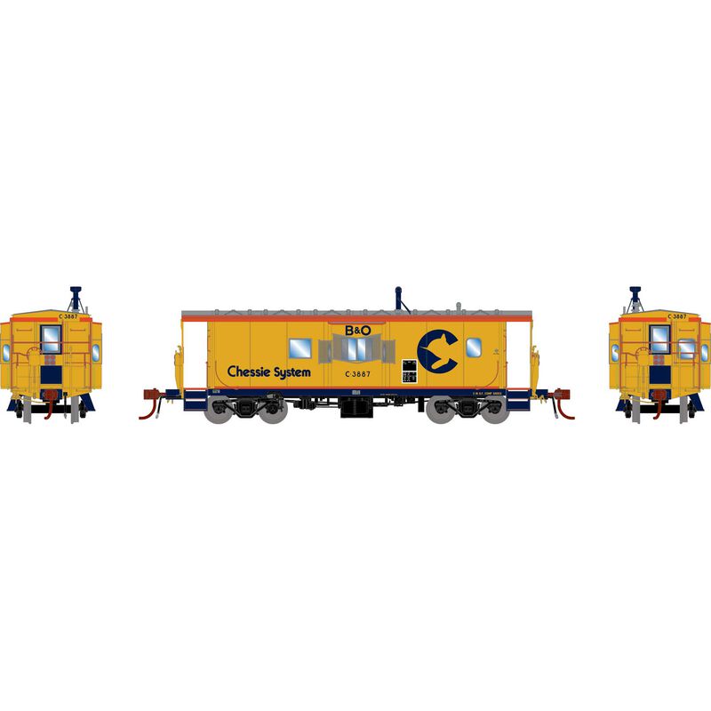 Athearn HO C-26A ICC Caboose with Lights, Chessie/B&O #C-3887