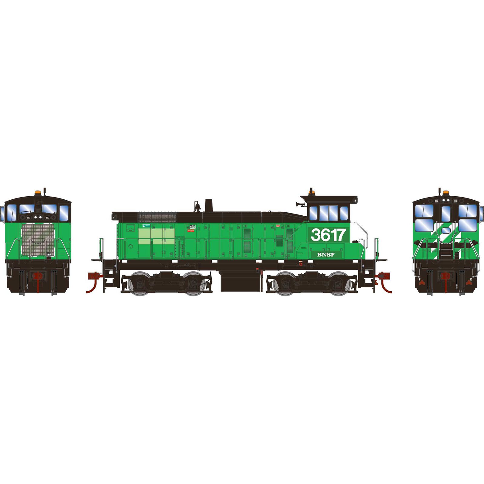 HO SW1000 Locomotive, BNSF #3617