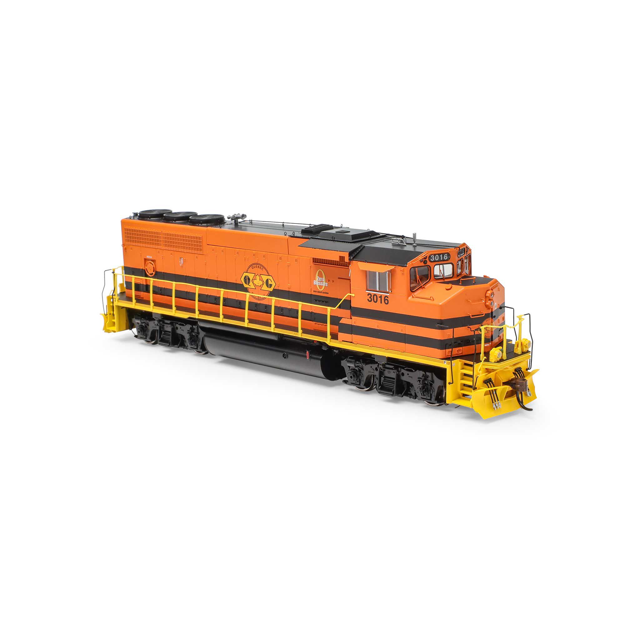 HO GP40-2L Locomotive with DCC & Sound, QGRY #3016 Model Train