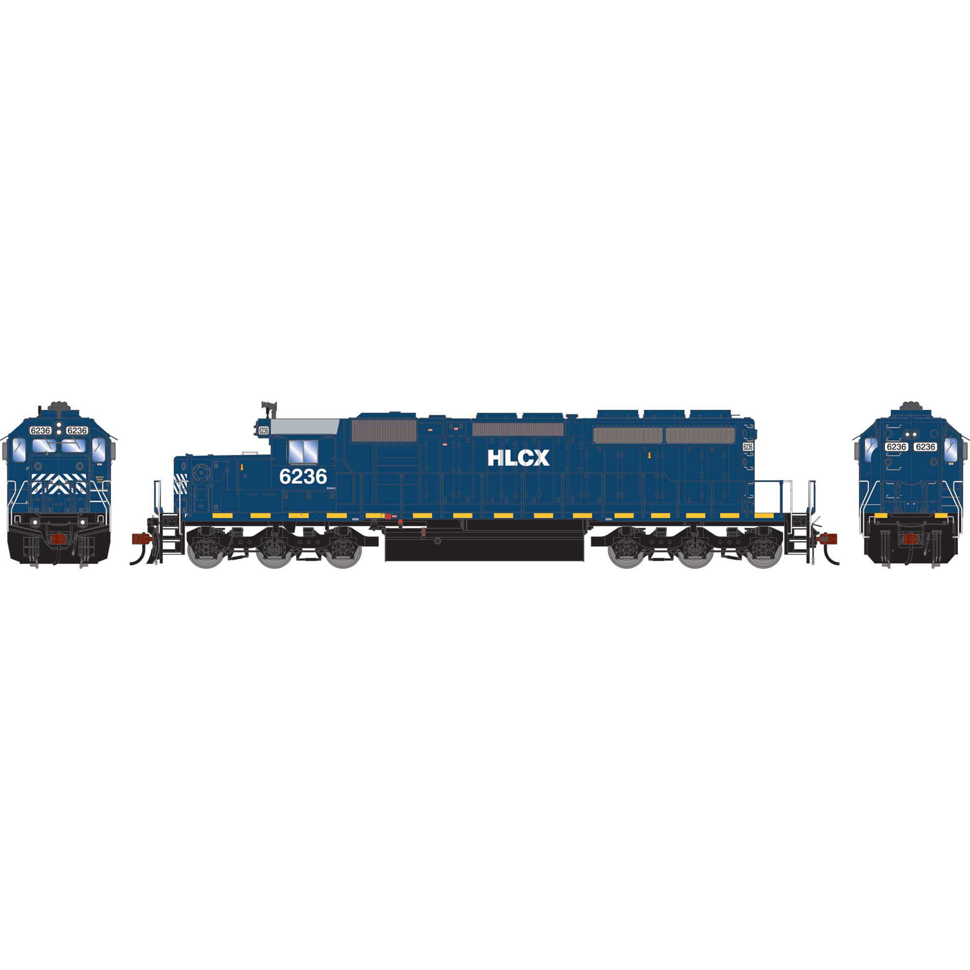 HO SD40-2 Locomotive, HLCX #6236 Model Train | Athearn | Athearn
