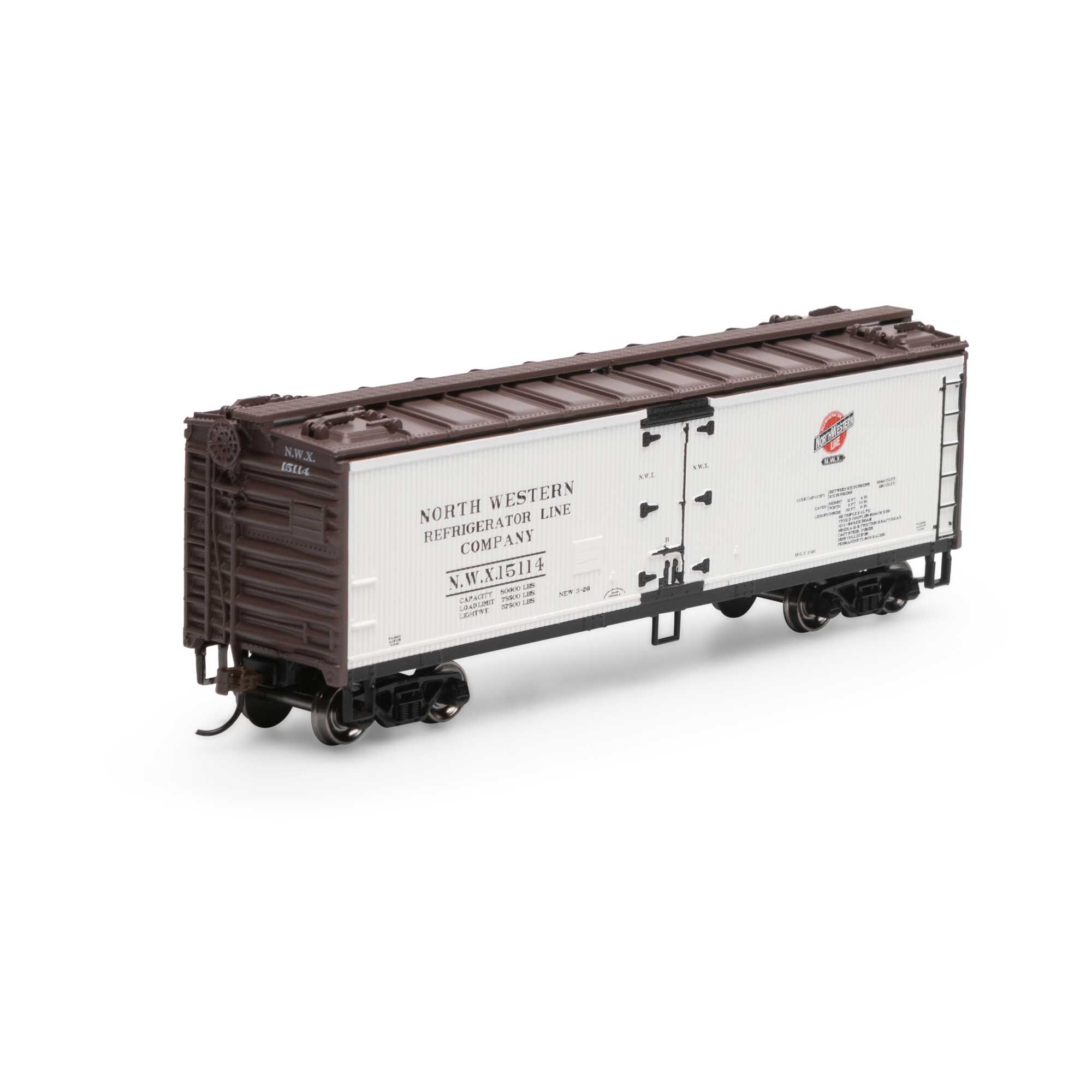 Roundhouse HO 40' Wood Reefer, NWX #15114 Model Train | Athearn