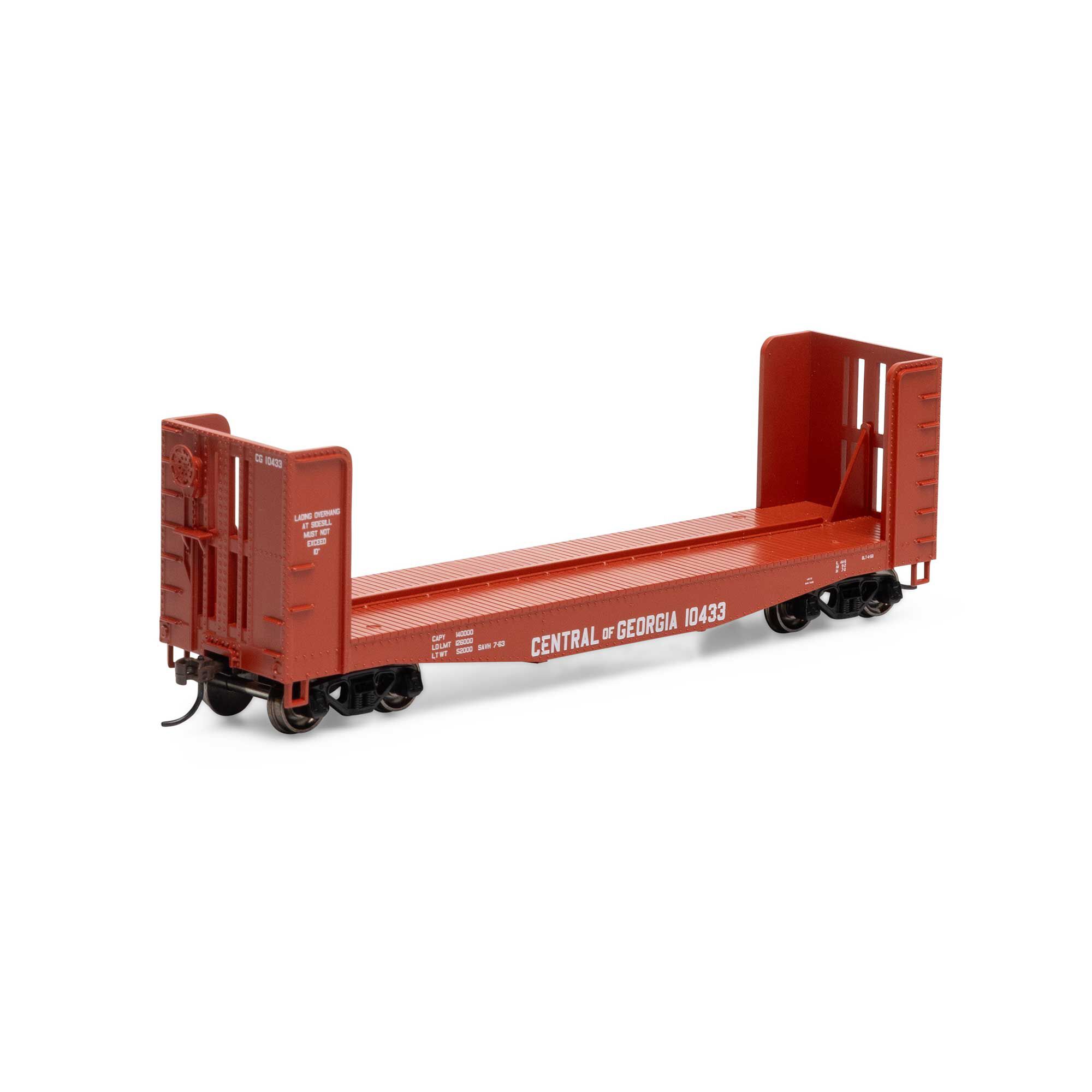 Roundhouse HO 40' Pulpwood Flat, Central of Georgia,#10433 Model