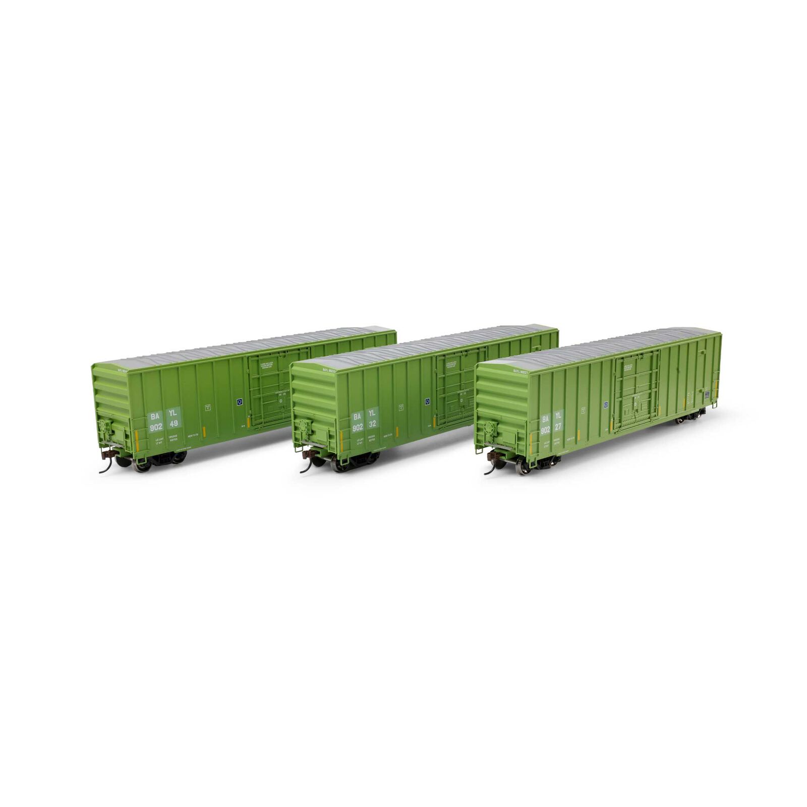 Athearn HO ATH 50' FMC 5327 12' Plug Door Box Car, BAYL #90227/90232/90249 (3)