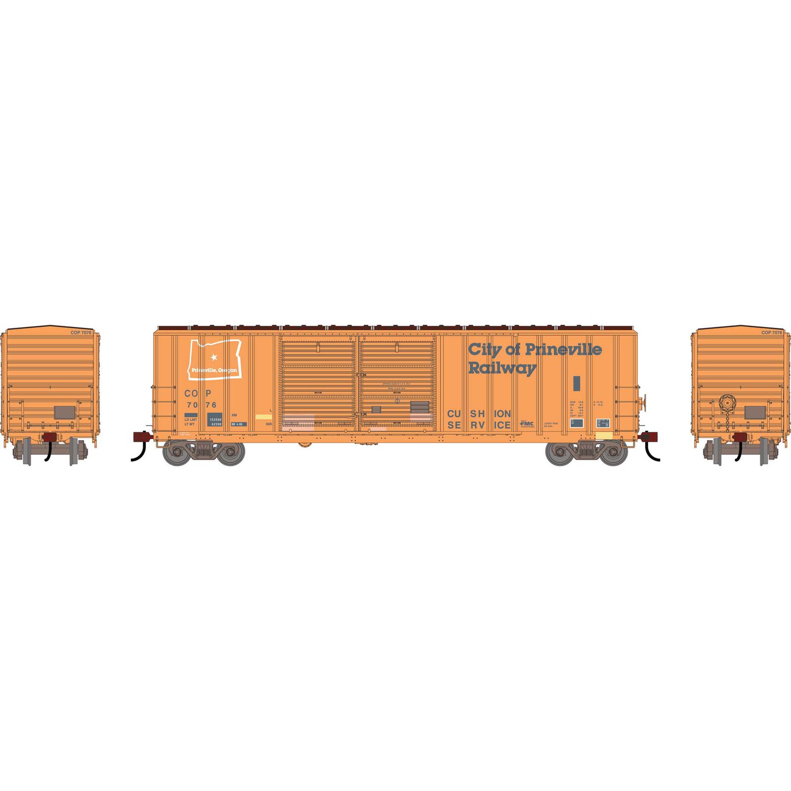 Athearn HO ATH 50' FMC 5077 DD Offset Box Car, Primed For Grime COP #7076