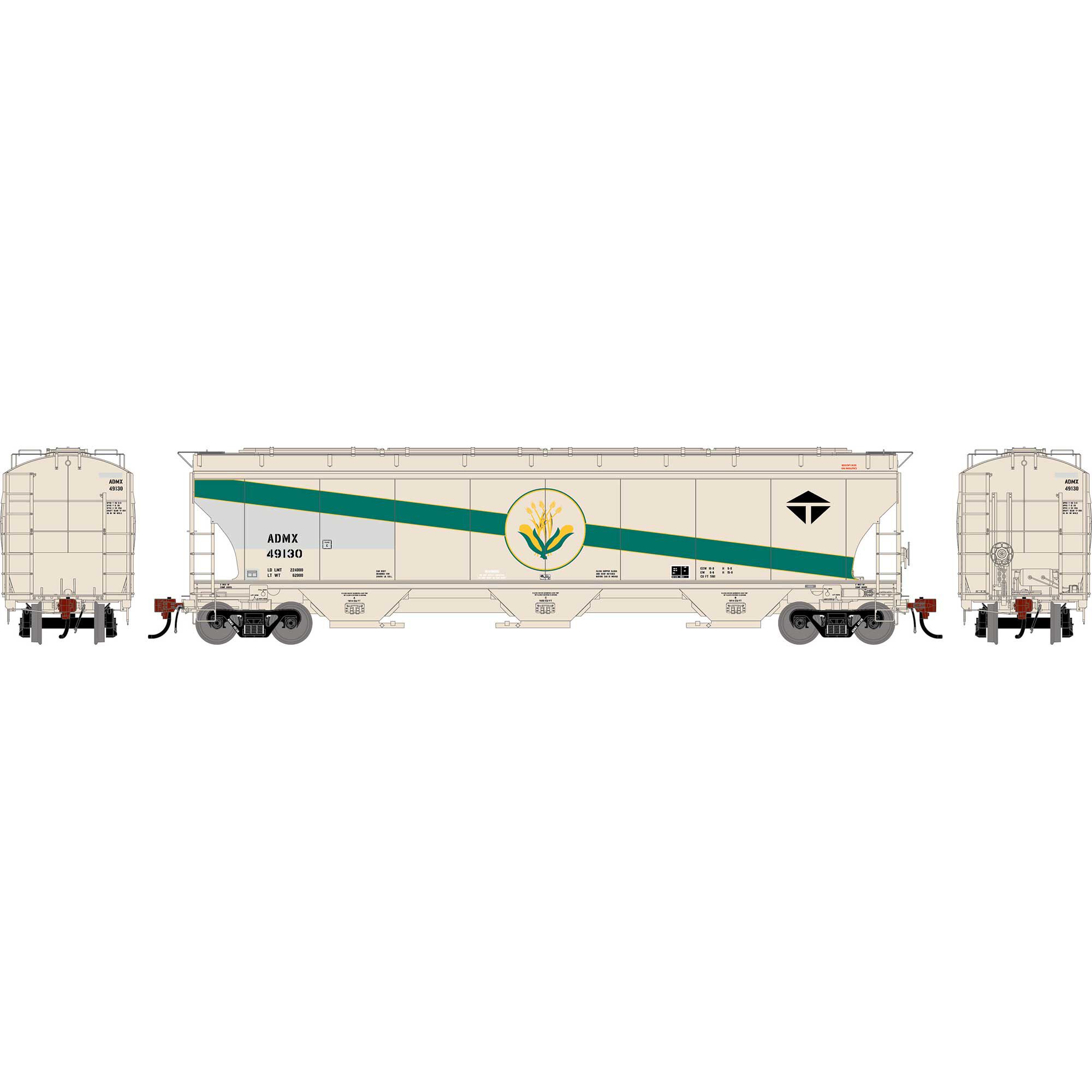 Athearn Genesis HO GEN Trinity 5161 Covered Hopper, ADMX #49130