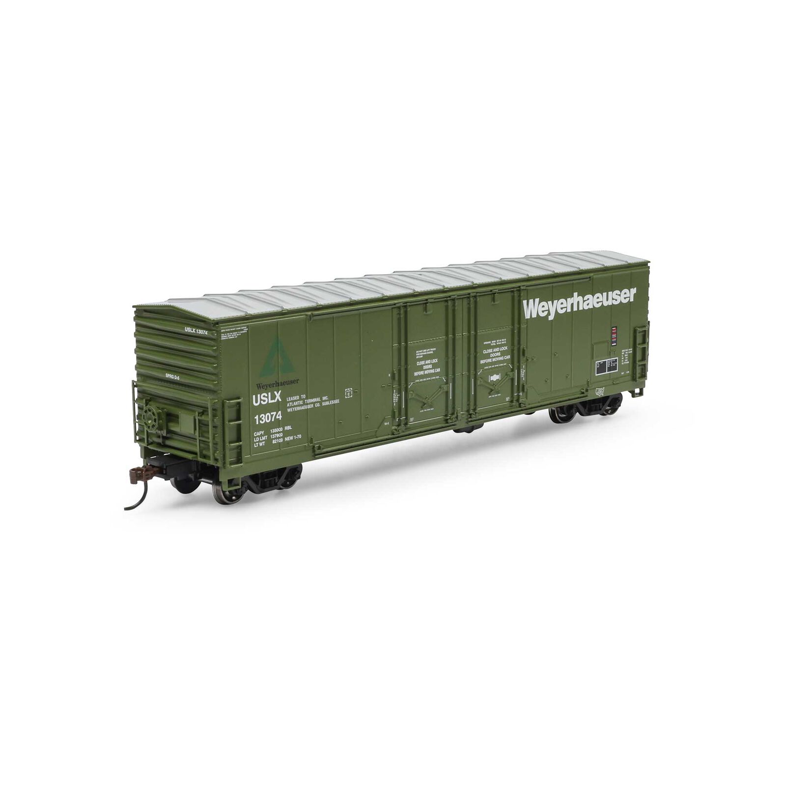 Athearn HO 50' Evans DD Plug Box Car, USLX #13074