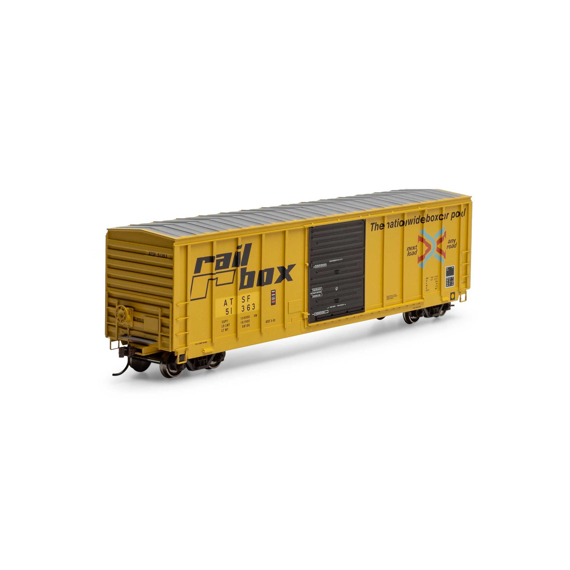 Athearn HOゲージ 貨物車両 4両セット HO ATH 50' PS 5277 Box Car, ATSF Primed For Grime 'Ex-Railbox