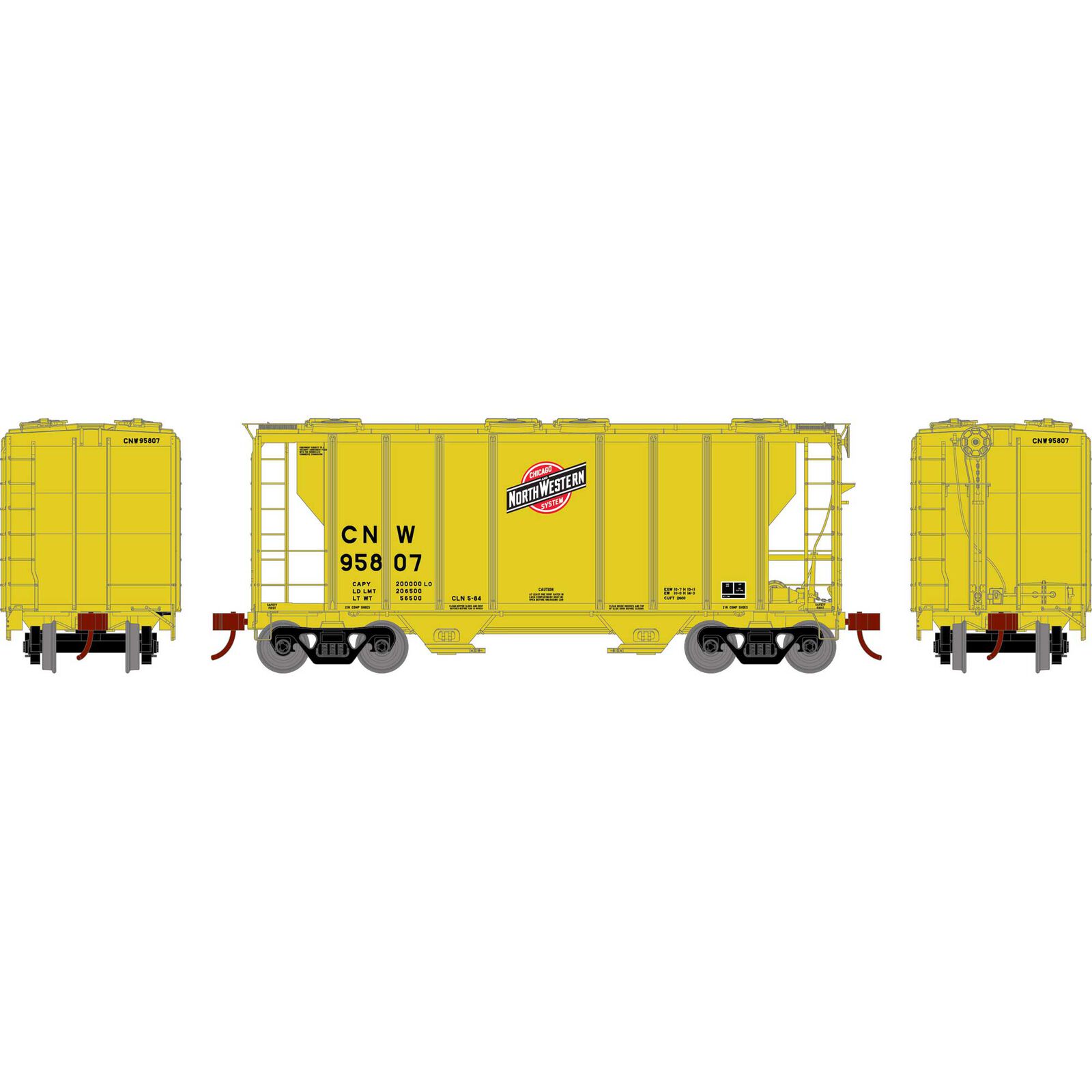 HO PS-2 2600 Covered Hopper, C&NW #95807
