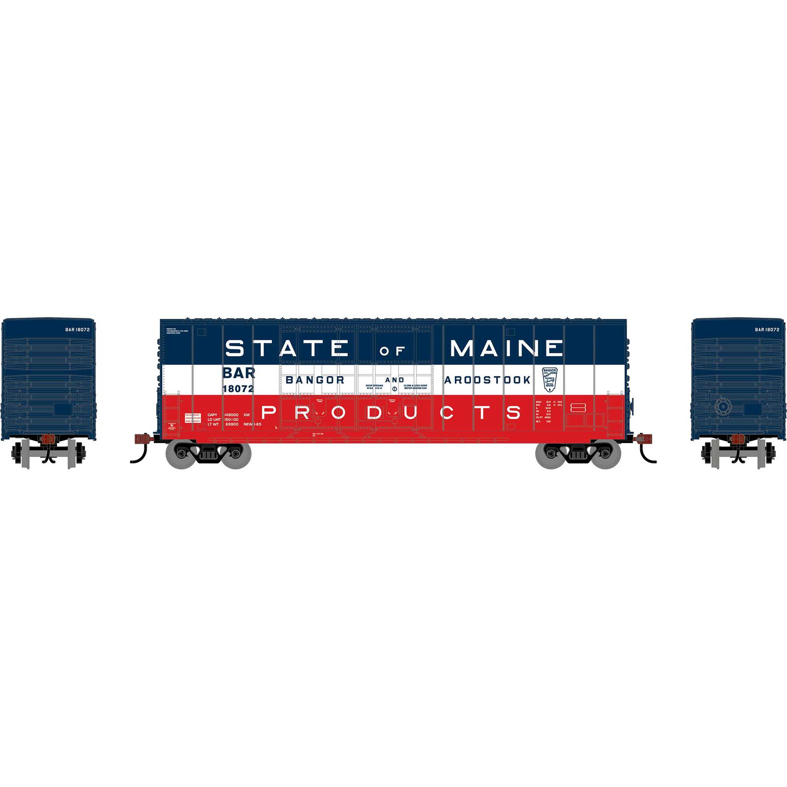 HO RND 50' High-Cube Smooth Side Box Car, BAR #18072