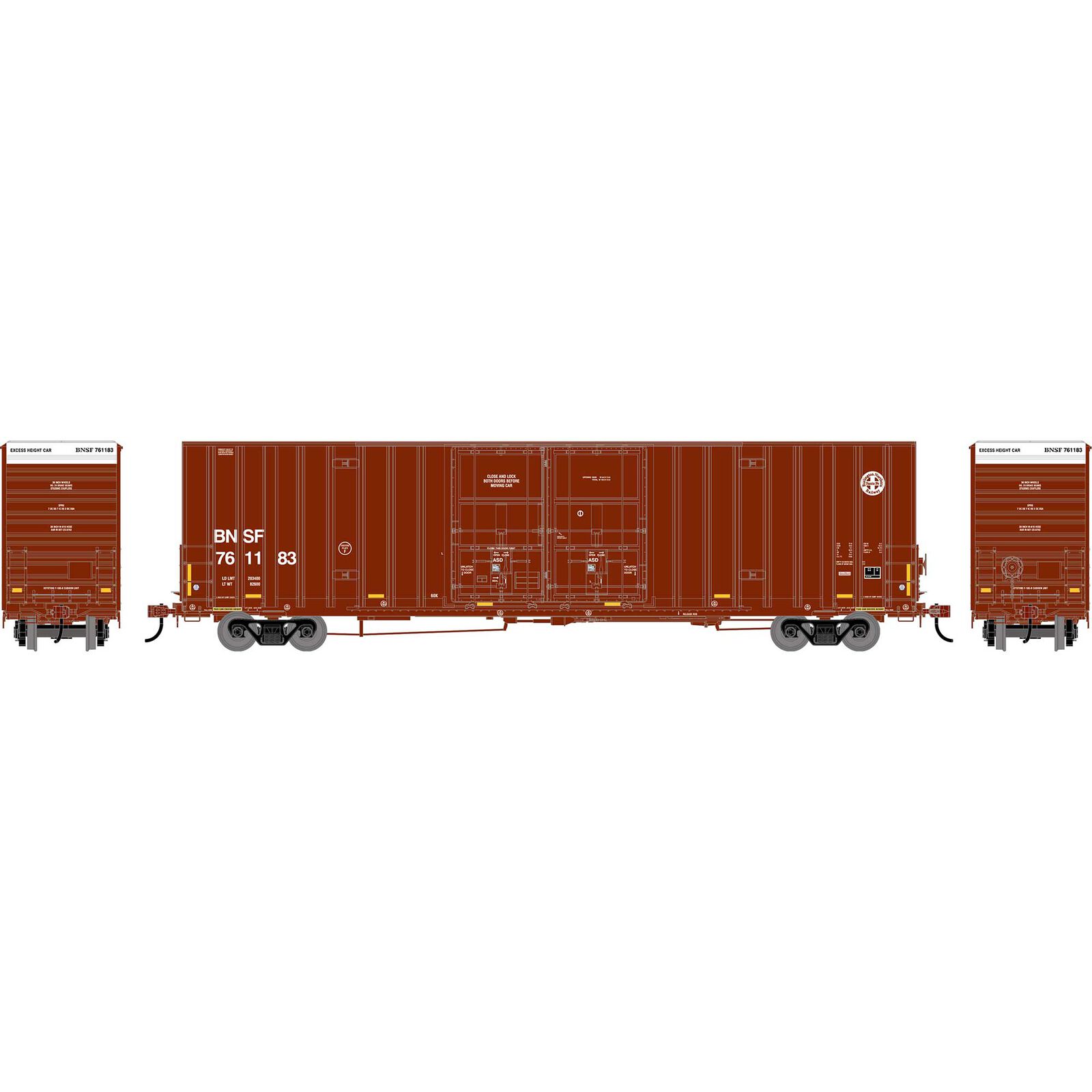 HO ATH 60' Gunderson High-Cube Double Door Box Car, BNSF #761183