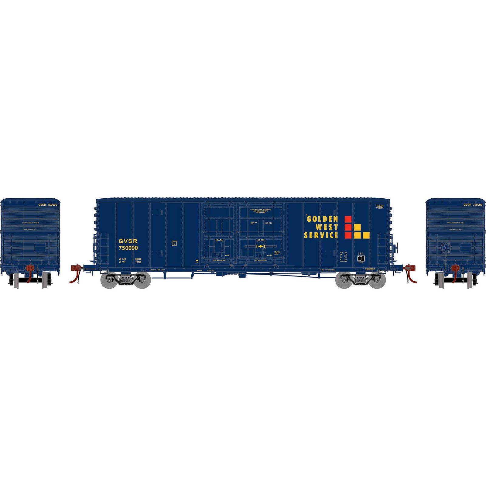 HO GEN 50' PC&F Box Car w/ 8'&6' Youngstown Plug Door, GVSR #750096