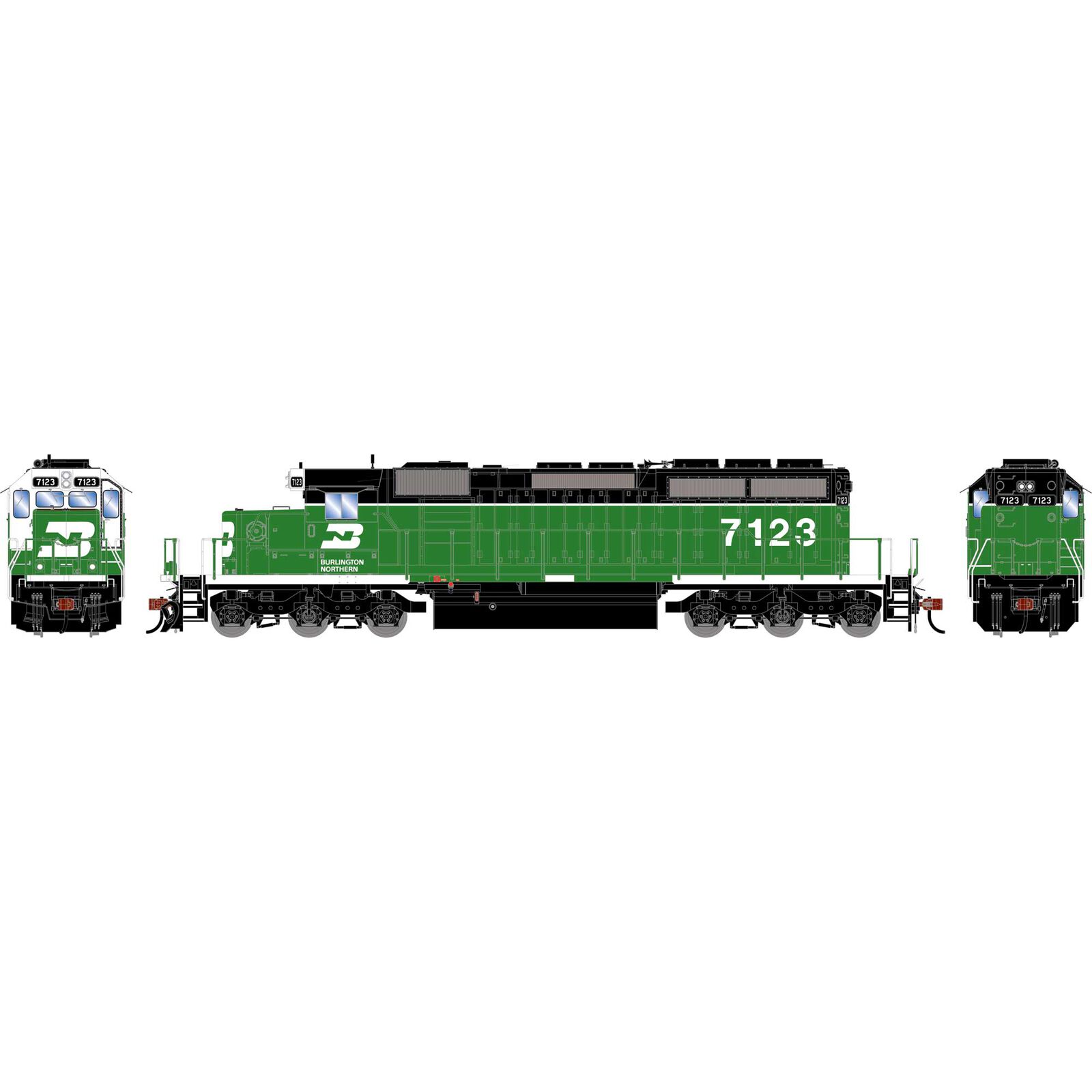 Athearn HO ATH SD40-2 Locomotive w/DCC & Sound, BN 'White Face' #7123