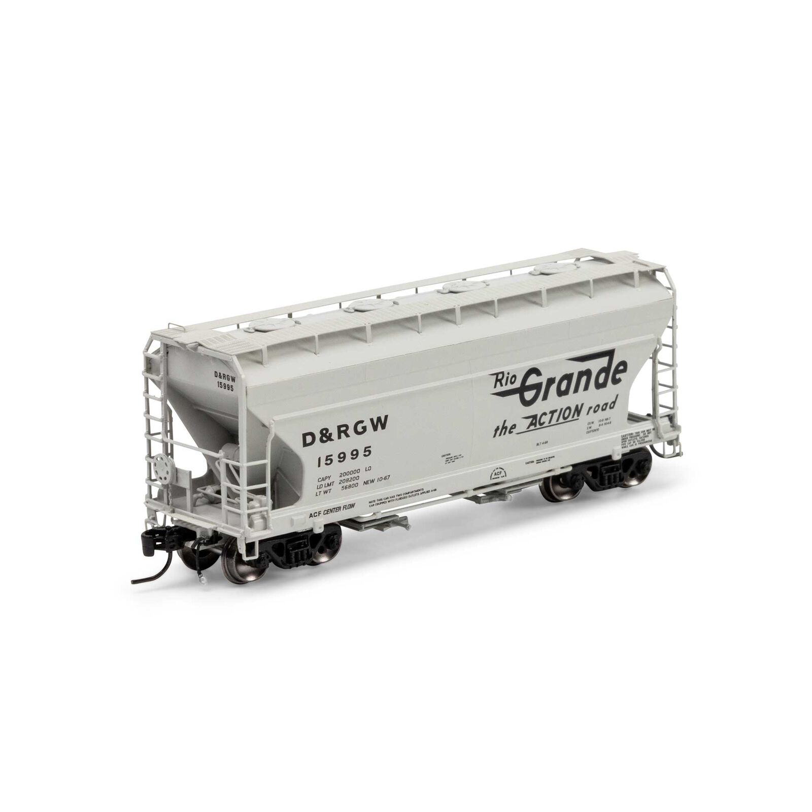Athearn Genesis N ACF 2970 Covered Hopper, DRGW #15995