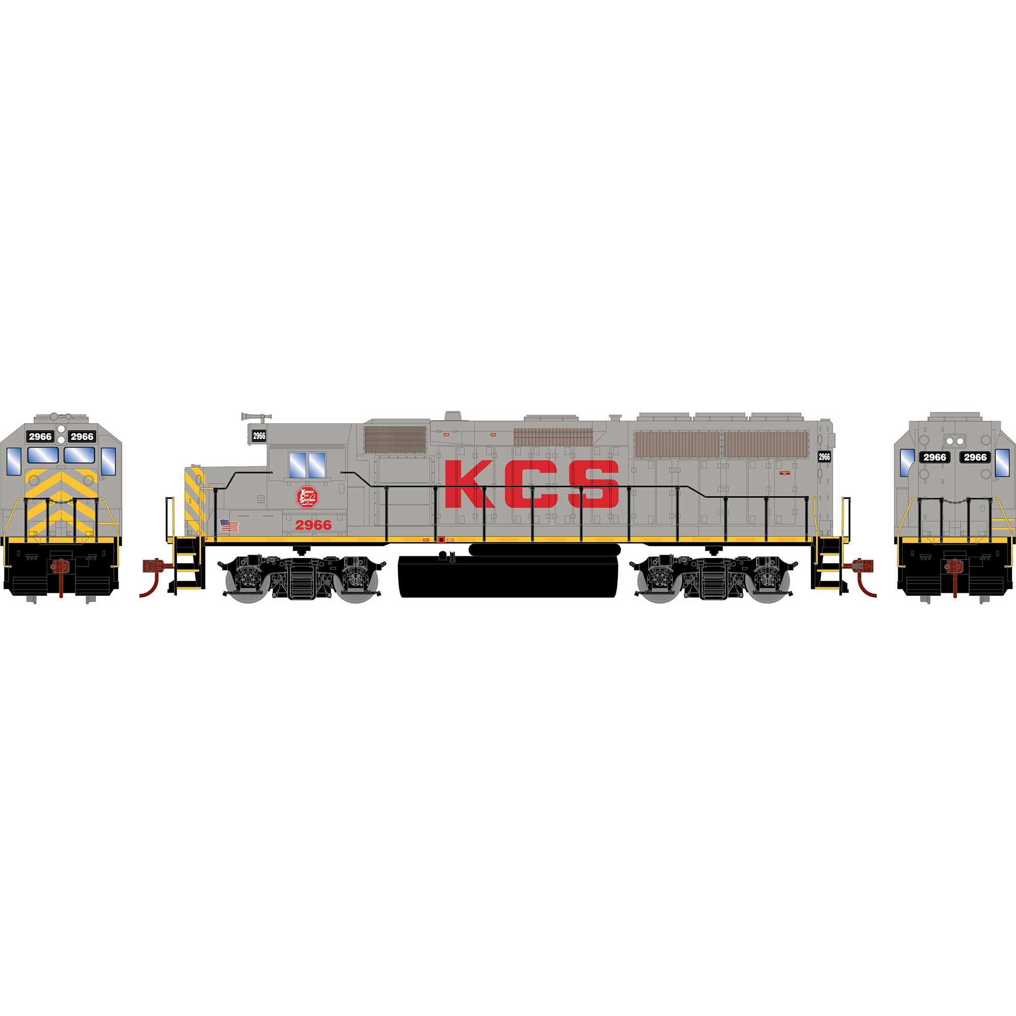 Roundhouse HO GP40-2, Kansas City Southern #2966 Model Train